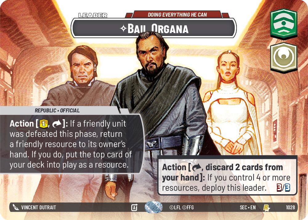 Bail Organa - Doing Everything He Can (Showcase) (1028) (1028) [Secrets of Power] | Shuffle n Cut Hobbies & Games