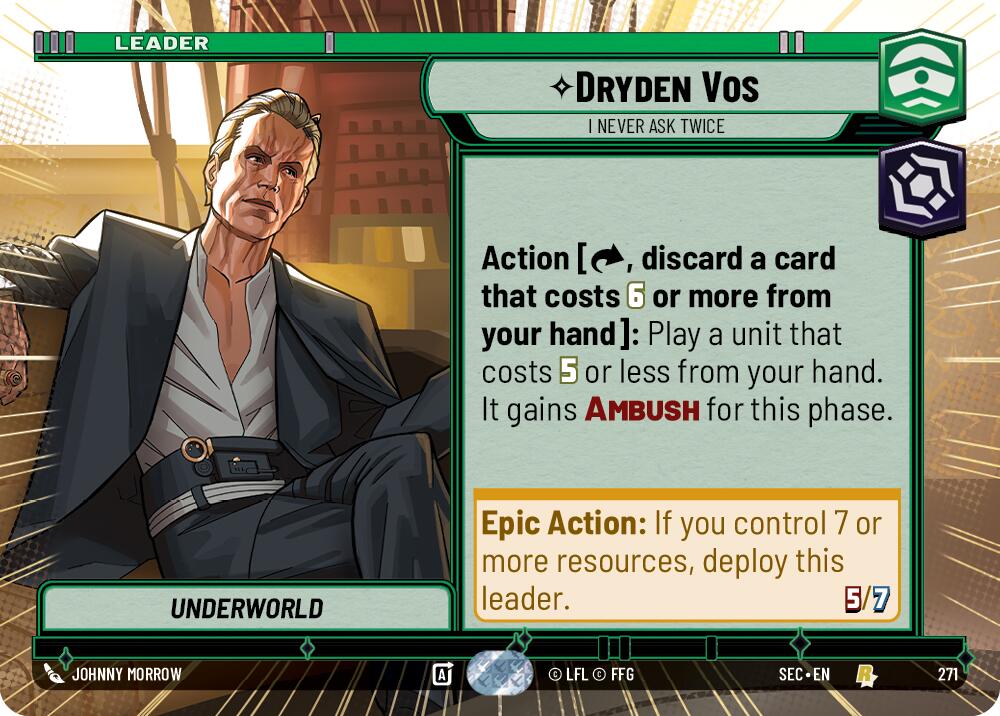 Dryden Vos - I Never Ask Twice (Hyperspace) (271) (271) [Secrets of Power] | Shuffle n Cut Hobbies & Games