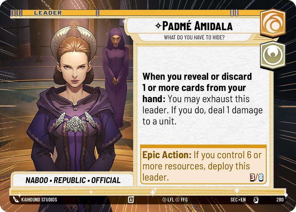 Padme Amidala - What Do You Have to Hide? (Hyperspace) (280) (280) [Secrets of Power] | Shuffle n Cut Hobbies & Games