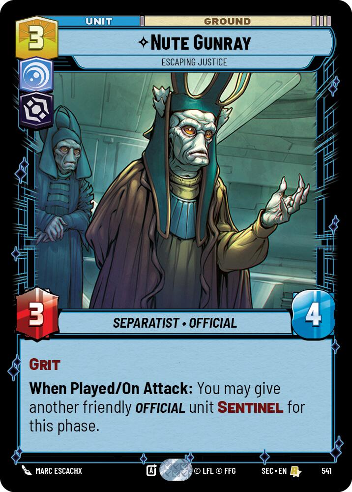 Nute Gunray - Escaping Justice (Foil) (541) (541) [Secrets of Power] | Shuffle n Cut Hobbies & Games