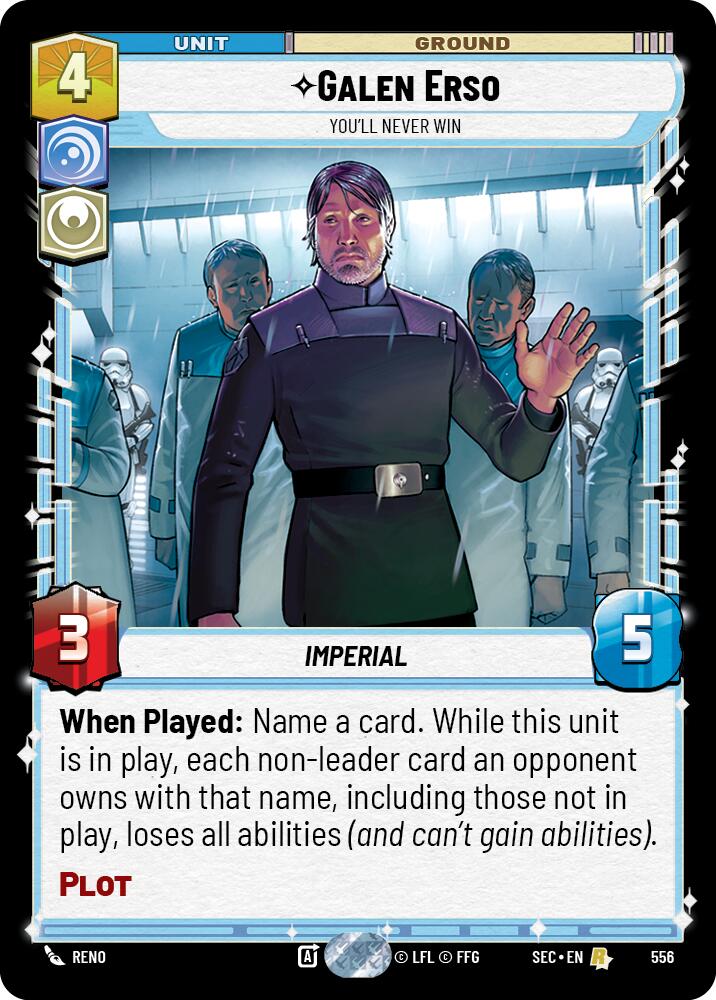 Galen Erso - You'll Never Win (Foil) (556) (556) [Secrets of Power] | Shuffle n Cut Hobbies & Games