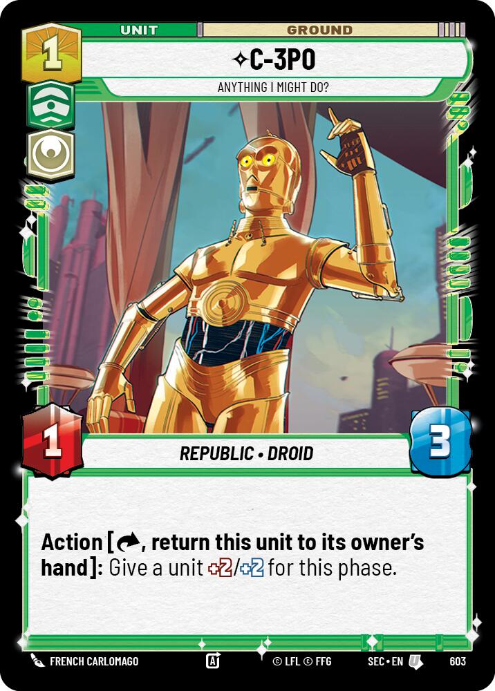 C-3PO - 3PO (603) - Anything I Might Do? (Foil) (603) (603) [Secrets of Power] | Shuffle n Cut Hobbies & Games
