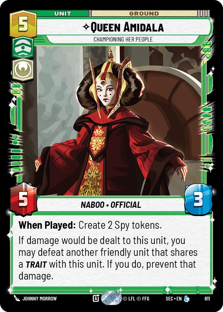 Queen Amidala - Championing Her People (Foil) (611) (611) [Secrets of Power] | Shuffle n Cut Hobbies & Games