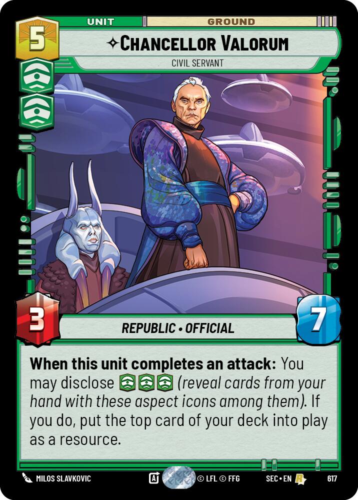 Chancellor Valorum - Civil Servant (Foil) (617) (617) [Secrets of Power] | Shuffle n Cut Hobbies & Games