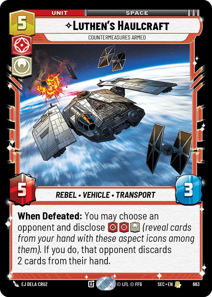 Luthen's Haulcraft - Countermeasures Armed (Foil) (663) (663) [Secrets of Power] | Shuffle n Cut Hobbies & Games