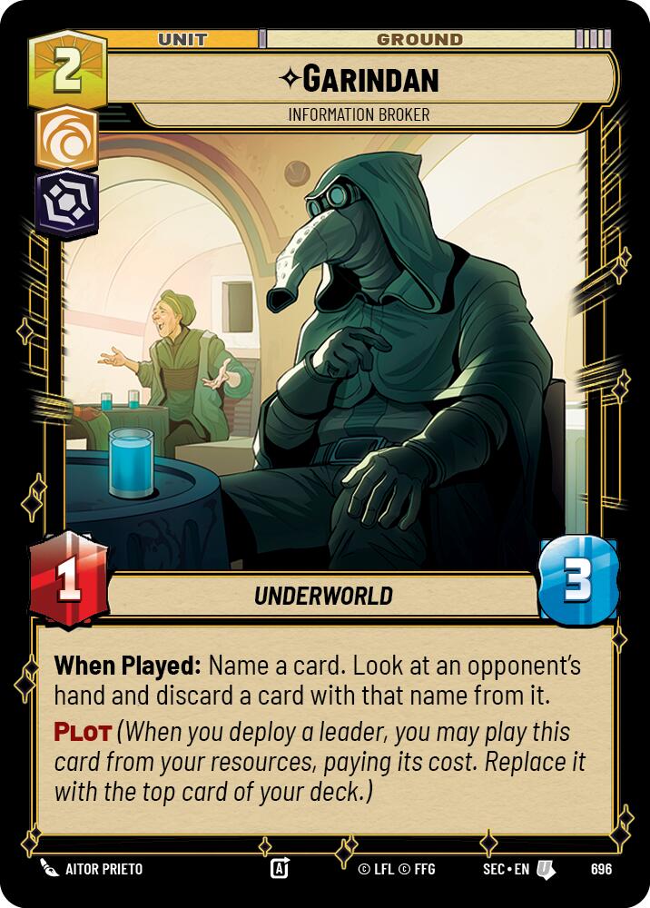 Garindan - Information Broker (Foil) (696) (696) [Secrets of Power] | Shuffle n Cut Hobbies & Games