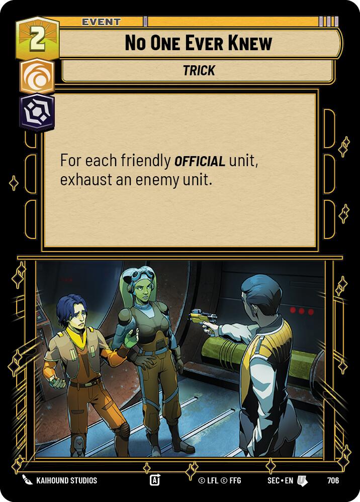No One Ever Knew (706) (Foil) (706) [Secrets of Power] | Shuffle n Cut Hobbies & Games