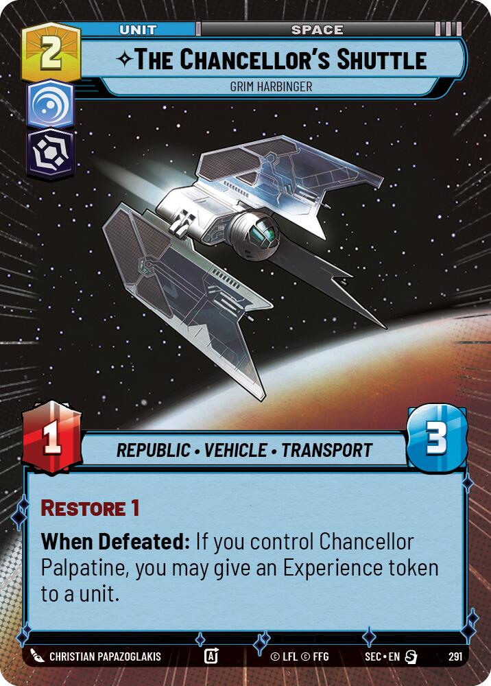 The Chancellor's Shuttle - Grim Harbinger (Hyperspace) (291) (291) [Secrets of Power] | Shuffle n Cut Hobbies & Games