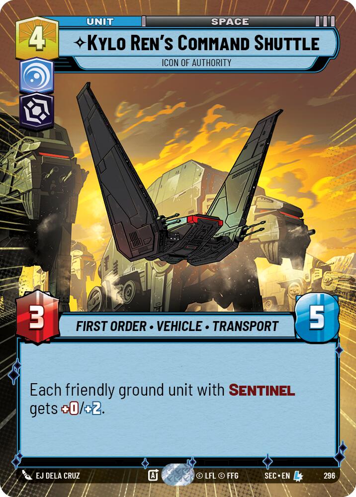 Kylo Ren's Command Shuttle - Icon of Authority (Hyperspace) (296) (296) [Secrets of Power] | Shuffle n Cut Hobbies & Games