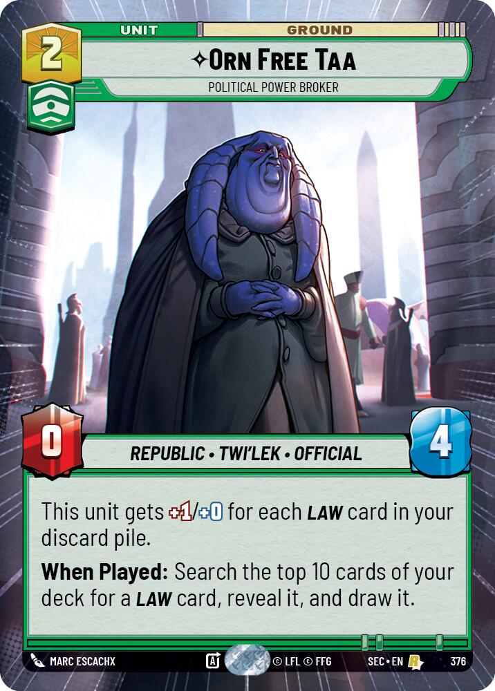 Orn Free Taa - Political Power Broker (Hyperspace) (376) (376) [Secrets of Power] | Shuffle n Cut Hobbies & Games