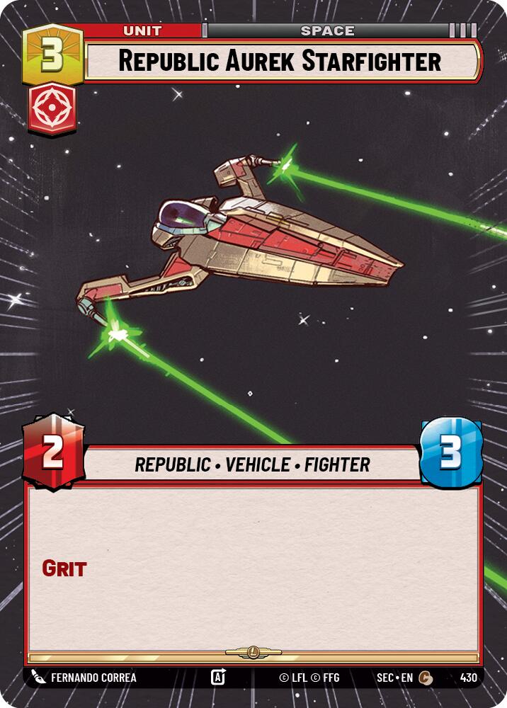 Republic Aurek Starfighter (430) (Hyperspace) (430) [Secrets of Power] | Shuffle n Cut Hobbies & Games
