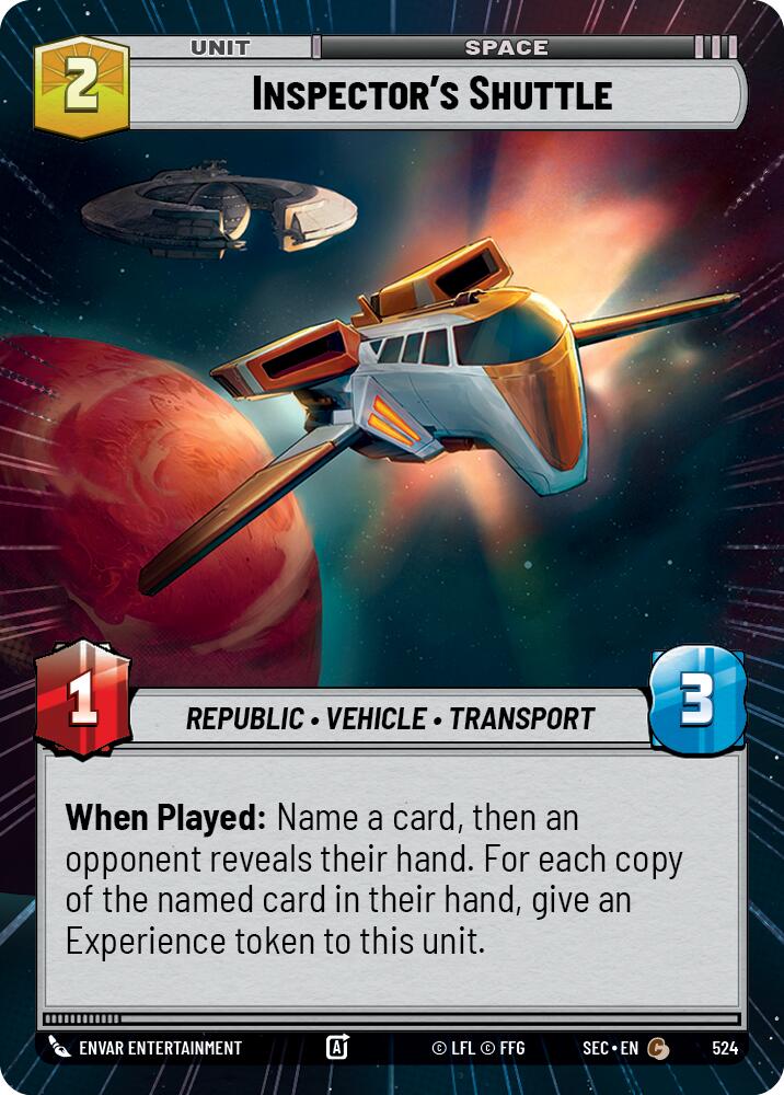 Inspector's Shuttle (524) (Hyperspace) (524) [Secrets of Power] | Shuffle n Cut Hobbies & Games