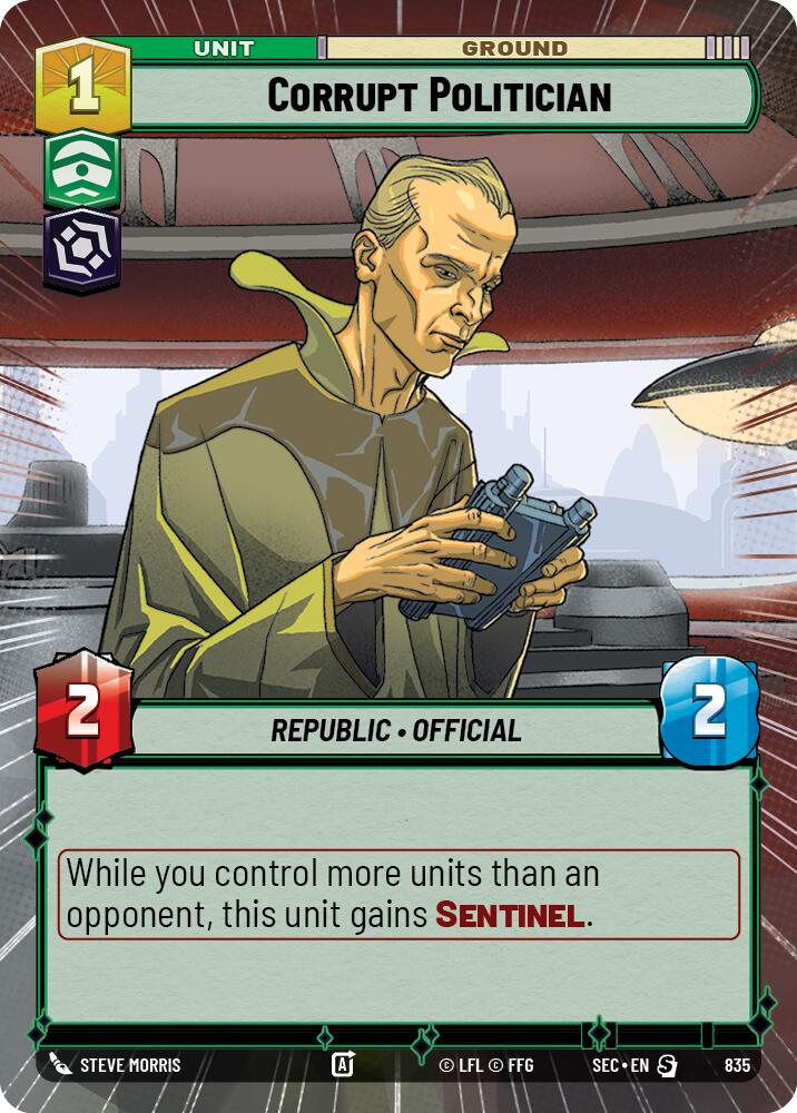 Corrupt Politician (835) (Hyperspace Foil) (835) [Secrets of Power] | Shuffle n Cut Hobbies & Games
