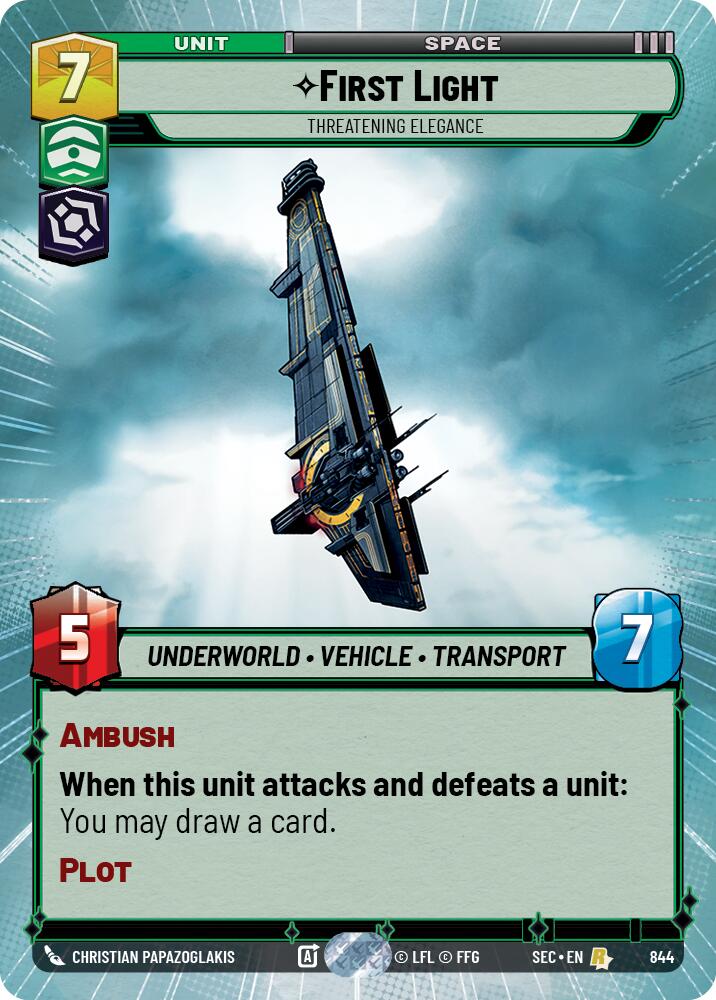 First Light - Threatening Elegance (Hyperspace Foil) (844) (844) [Secrets of Power] | Shuffle n Cut Hobbies & Games