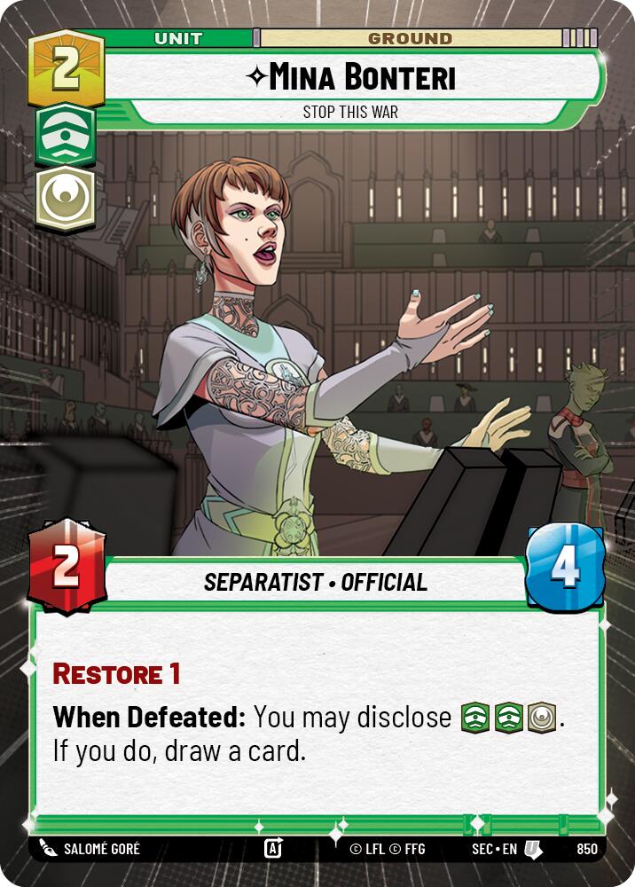 Mina Bonteri - Stop This War (Hyperspace Foil) (850) (850) [Secrets of Power] | Shuffle n Cut Hobbies & Games