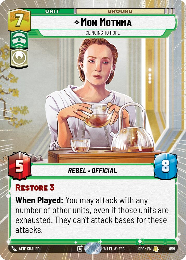 Mon Mothma - Clinging to Hope (Hyperspace Foil) (859) (859) [Secrets of Power] | Shuffle n Cut Hobbies & Games