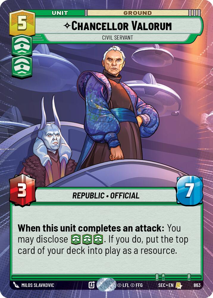 Chancellor Valorum - Civil Servant (Hyperspace Foil) (863) (863) [Secrets of Power] | Shuffle n Cut Hobbies & Games