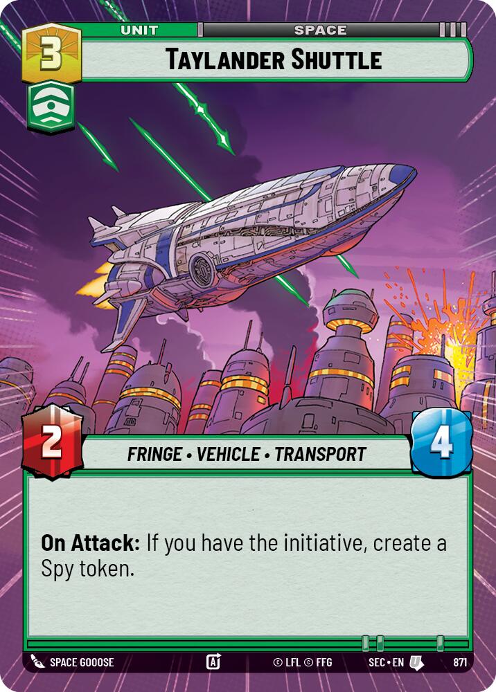 Taylander Shuttle (871) (Hyperspace Foil) (871) [Secrets of Power] | Shuffle n Cut Hobbies & Games