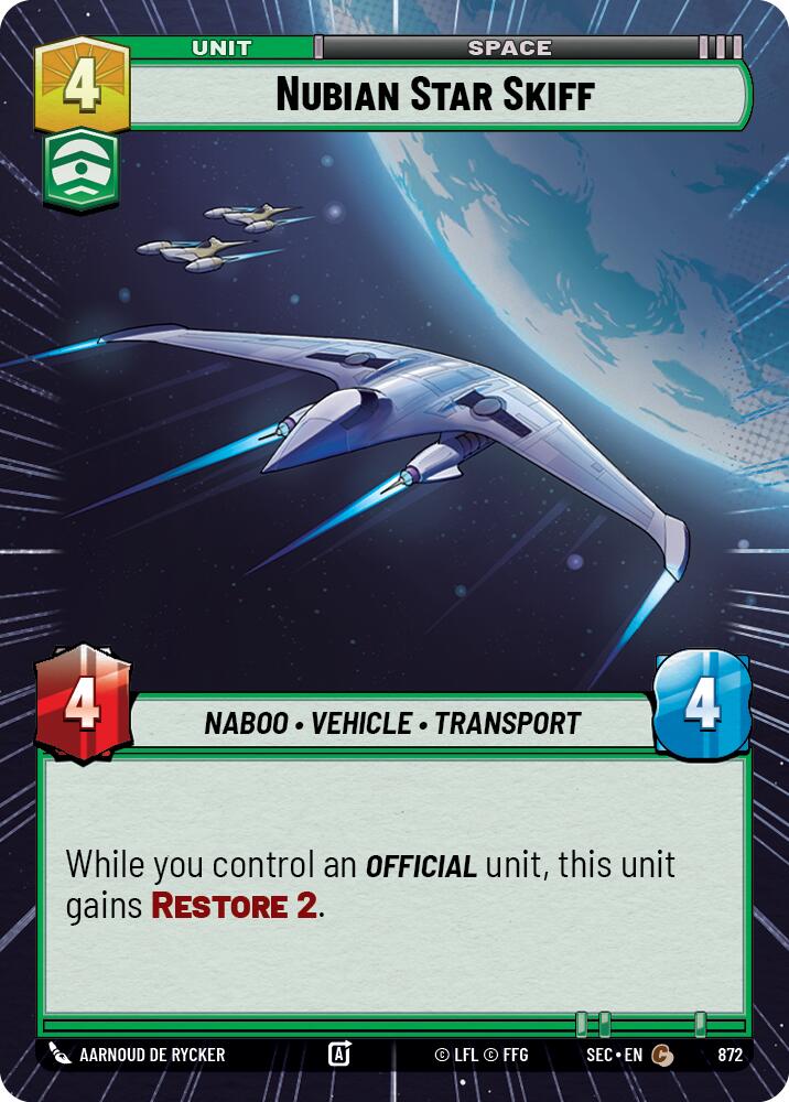 Nubian Star Skiff (872) (Hyperspace Foil) (872) [Secrets of Power] | Shuffle n Cut Hobbies & Games