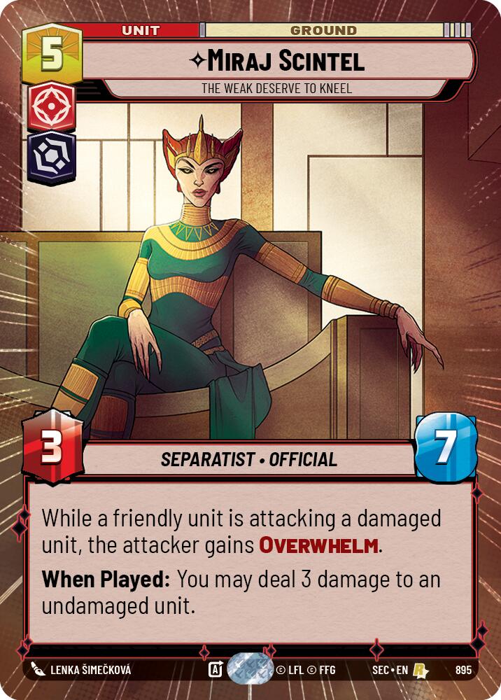 Miraj Scintel - The Weak Deserve to Kneel (Hyperspace Foil) (895) (895) [Secrets of Power] | Shuffle n Cut Hobbies & Games