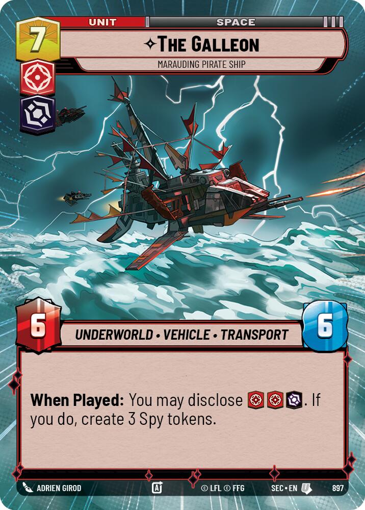 The Galleon - Marauding Pirate Ship (Hyperspace Foil) (897) (897) [Secrets of Power] | Shuffle n Cut Hobbies & Games
