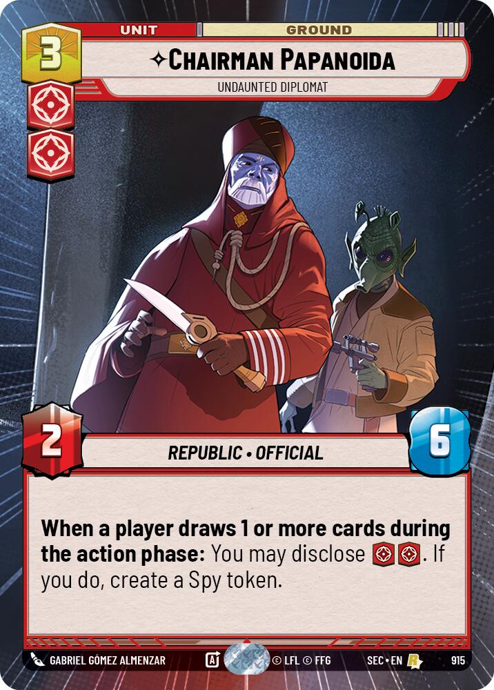 Chairman Papanoida - Undaunted Diplomat (Hyperspace Foil) (915) (915) [Secrets of Power] | Shuffle n Cut Hobbies & Games