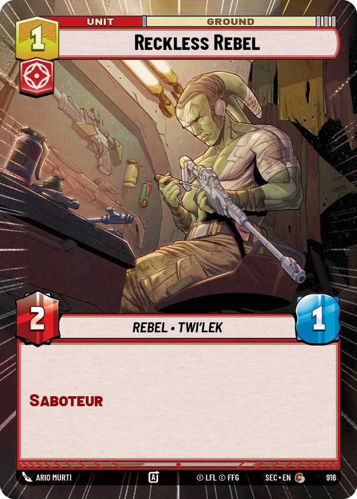 Reckless Rebel (916) (Hyperspace Foil) (916) [Secrets of Power] | Shuffle n Cut Hobbies & Games