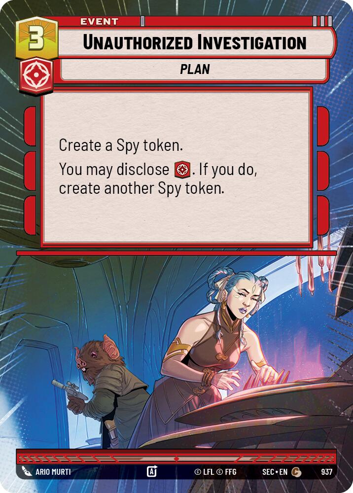 Unauthorized Investigation (937) (Hyperspace Foil) (937) [Secrets of Power] | Shuffle n Cut Hobbies & Games