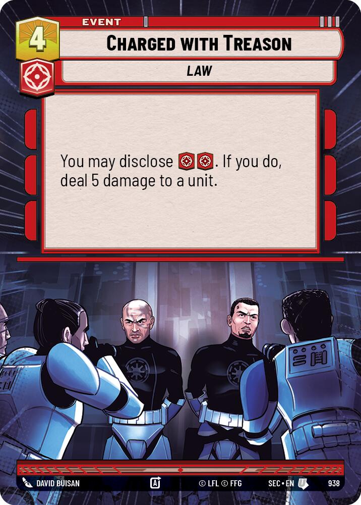 Charged with Treason (938) (Hyperspace Foil) (938) [Secrets of Power] | Shuffle n Cut Hobbies & Games