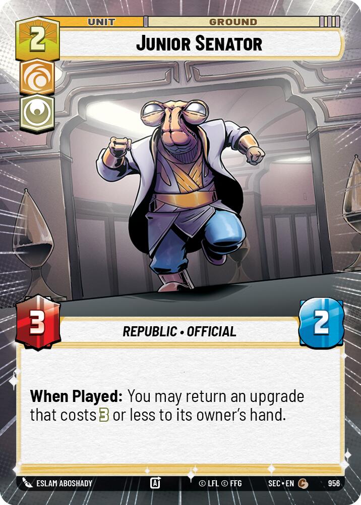 Junior Senator (956) (Hyperspace Foil) (956) [Secrets of Power] | Shuffle n Cut Hobbies & Games