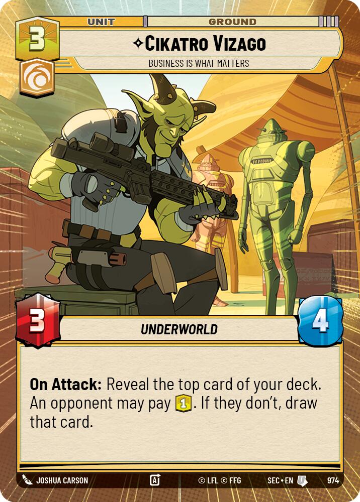 Cikatro Vizago - Business is What Matters (Hyperspace Foil) (974) (974) [Secrets of Power] | Shuffle n Cut Hobbies & Games