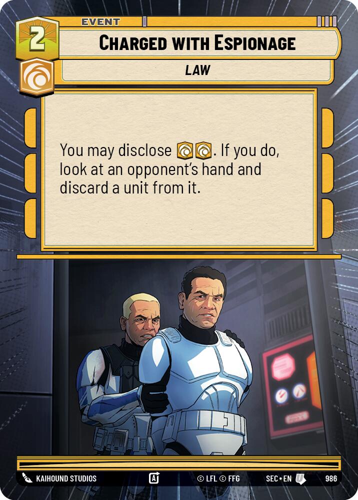 Charged with Espionage (986) (Hyperspace Foil) (986) [Secrets of Power] | Shuffle n Cut Hobbies & Games