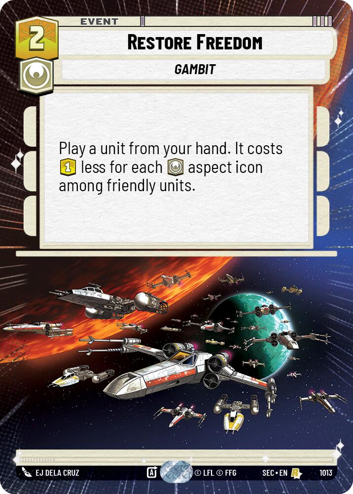 Restore Freedom (1013) (Hyperspace Foil) (1013) [Secrets of Power] | Shuffle n Cut Hobbies & Games
