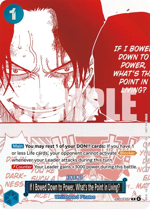 If I Bowed Down to Power, What's the Point in Living? (3rd Anniversary Treasure Campaign Pack) [One Piece Promotion Cards] | Shuffle n Cut Hobbies & Games