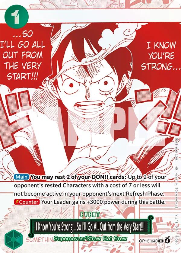 I Know You're Strong... So I'll Go All Out from the Very Start!!! (3rd Anniversary Treasure Campaign Pack) [One Piece Promotion Cards] | Shuffle n Cut Hobbies & Games