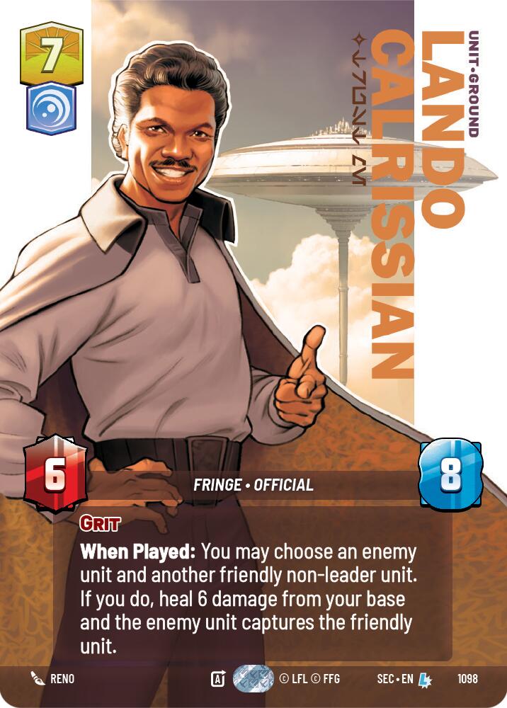 Lando Calrissian - Trust Me (Prestige Foil) (1098) (1098) [Secrets of Power] | Shuffle n Cut Hobbies & Games