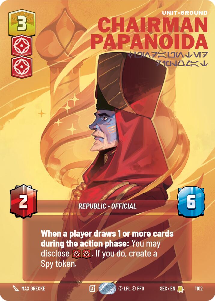 Chairman Papanoida - Undaunted Diplomat (Prestige Foil) (1102) (1102) [Secrets of Power] | Shuffle n Cut Hobbies & Games