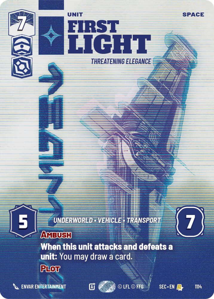 First Light - Threatening Elegance (Prestige Foil) (1114) (1114) [Secrets of Power] | Shuffle n Cut Hobbies & Games
