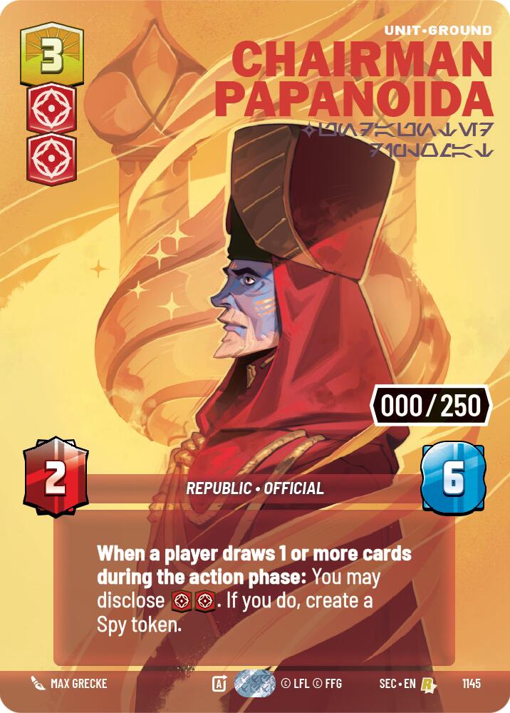 Chairman Papanoida - Undaunted Diplomat (Serialized) (1145) (1145) [Secrets of Power] | Shuffle n Cut Hobbies & Games