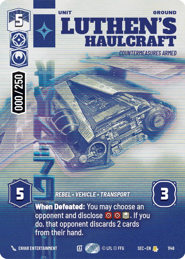Luthen's Haulcraft - Countermeasures Armed (Serialized) (1149) (1149) [Secrets of Power] | Shuffle n Cut Hobbies & Games