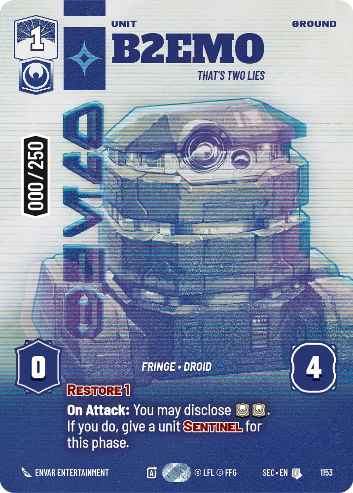 B2EMO - That's Two Lies (Serialized) (1153) (1153) [Secrets of Power] | Shuffle n Cut Hobbies & Games