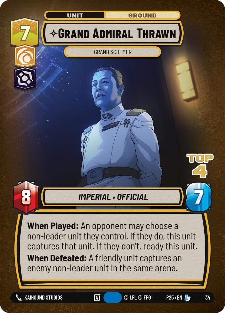 Grand Admiral Thrawn - Grand Schemer (Top 4) (34) (34) [Organized Play Promos] | Shuffle n Cut Hobbies & Games