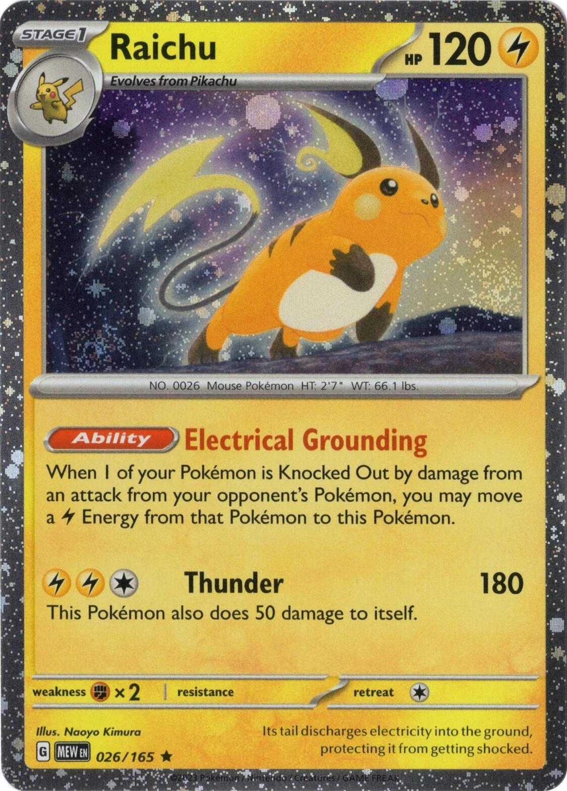 Raichu 026/165 (Cosmos Holo) [Miscellaneous Cards] | Shuffle n Cut Hobbies & Games