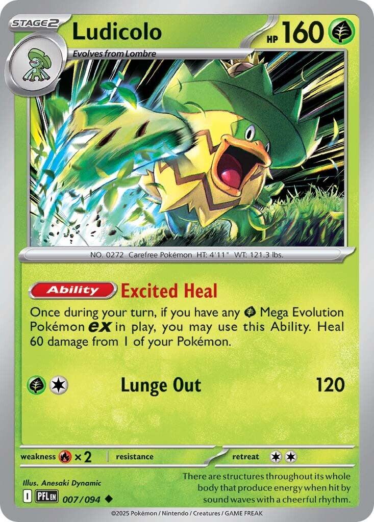 Ludicolo (007/094) [Mega Evolution: Phantasmal Flames] | Shuffle n Cut Hobbies & Games