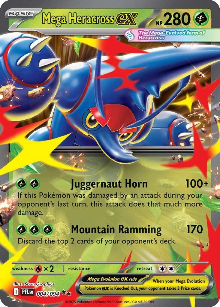Mega Heracross ex (004/094) [Mega Evolution: Phantasmal Flames] | Shuffle n Cut Hobbies & Games