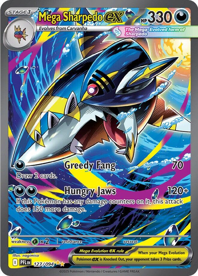Mega Sharpedo ex (127/094) [Mega Evolution: Phantasmal Flames] | Shuffle n Cut Hobbies & Games