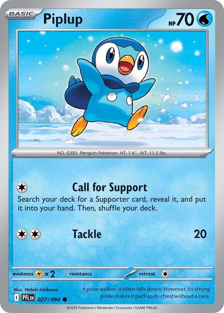 Piplup (027/094) [Mega Evolution: Phantasmal Flames] | Shuffle n Cut Hobbies & Games