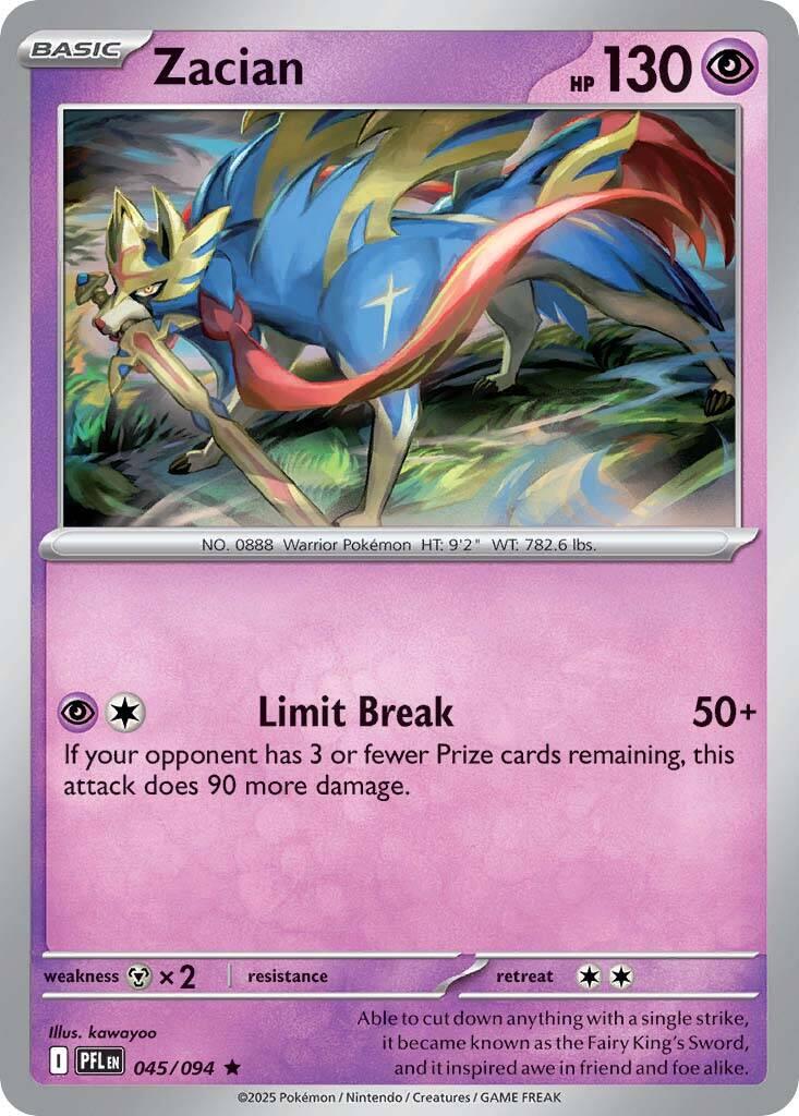 Zacian (045/094) [Mega Evolution: Phantasmal Flames] | Shuffle n Cut Hobbies & Games
