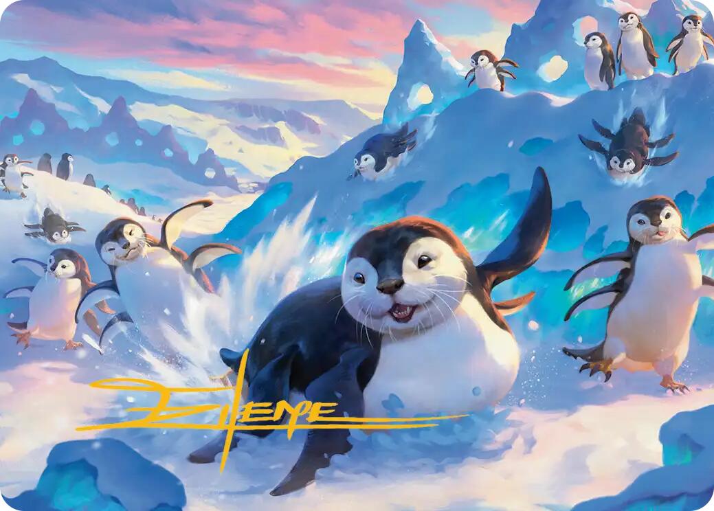 Otter-Penguin Art Card (Gold-Stamped Signature) [Avatar: The Last Airbender Art Series] | Shuffle n Cut Hobbies & Games