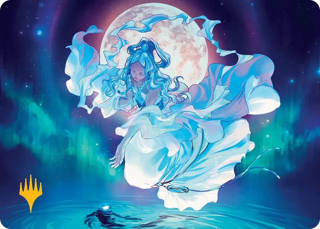 Yue, the Moon Spirit Art Card (Gold-Stamped Planeswalker Symbol) [Avatar: The Last Airbender Art Series] | Shuffle n Cut Hobbies & Games